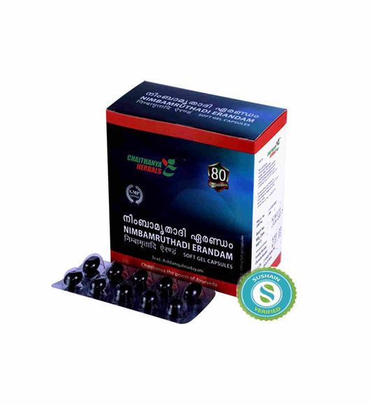 Chaithyanya Herbal Nimbamruthadi Erandam Soft Gel Capsules