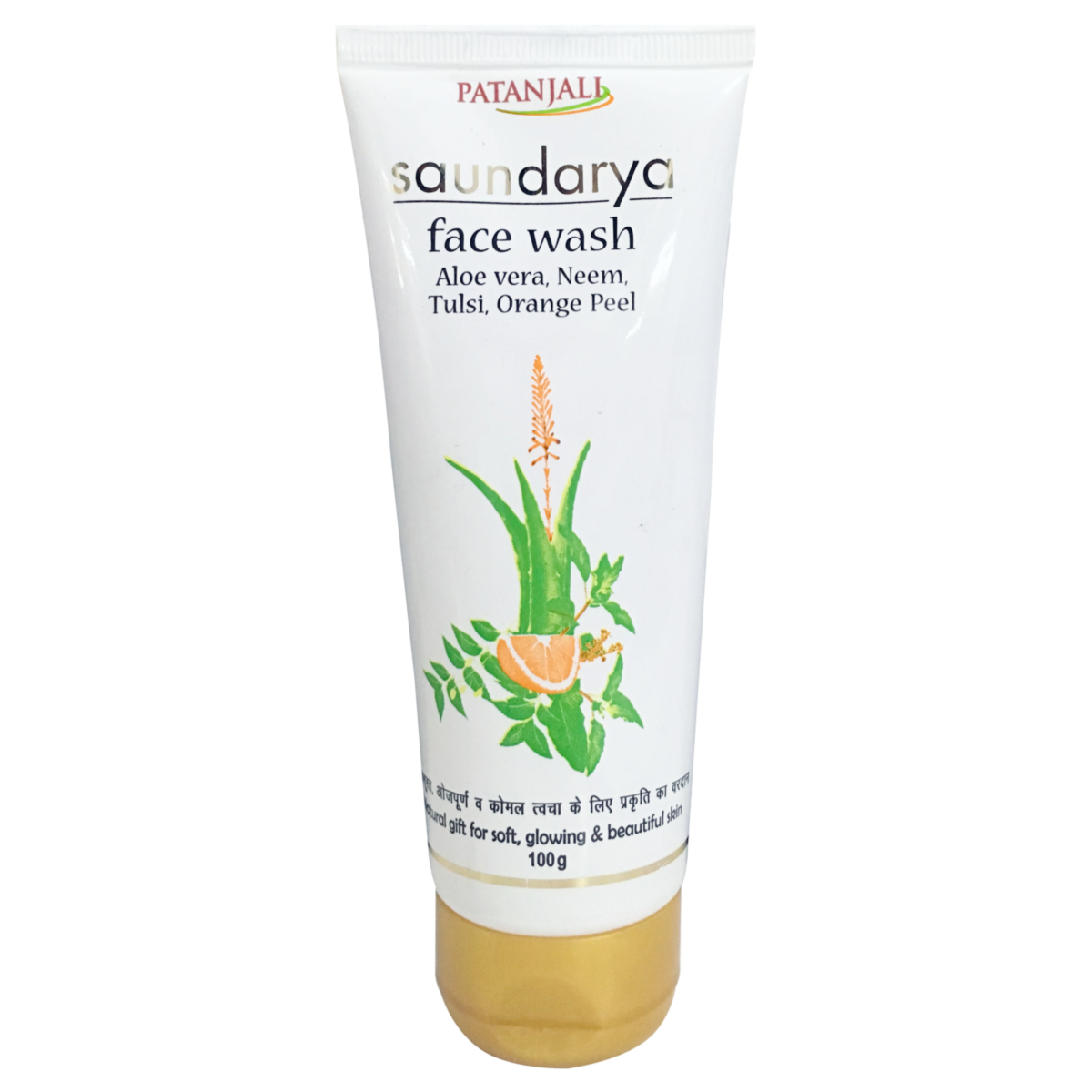 Patanjali Saundraya Face Wash Aloe Vera, Neem, Tulsi & Orange Peel
