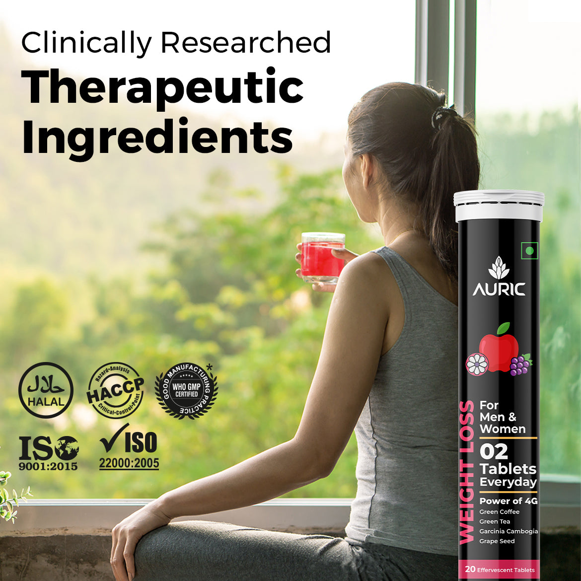 Auric Get Slim Effervescent For Weight Loss Tablet - Drop Fizz & Drink