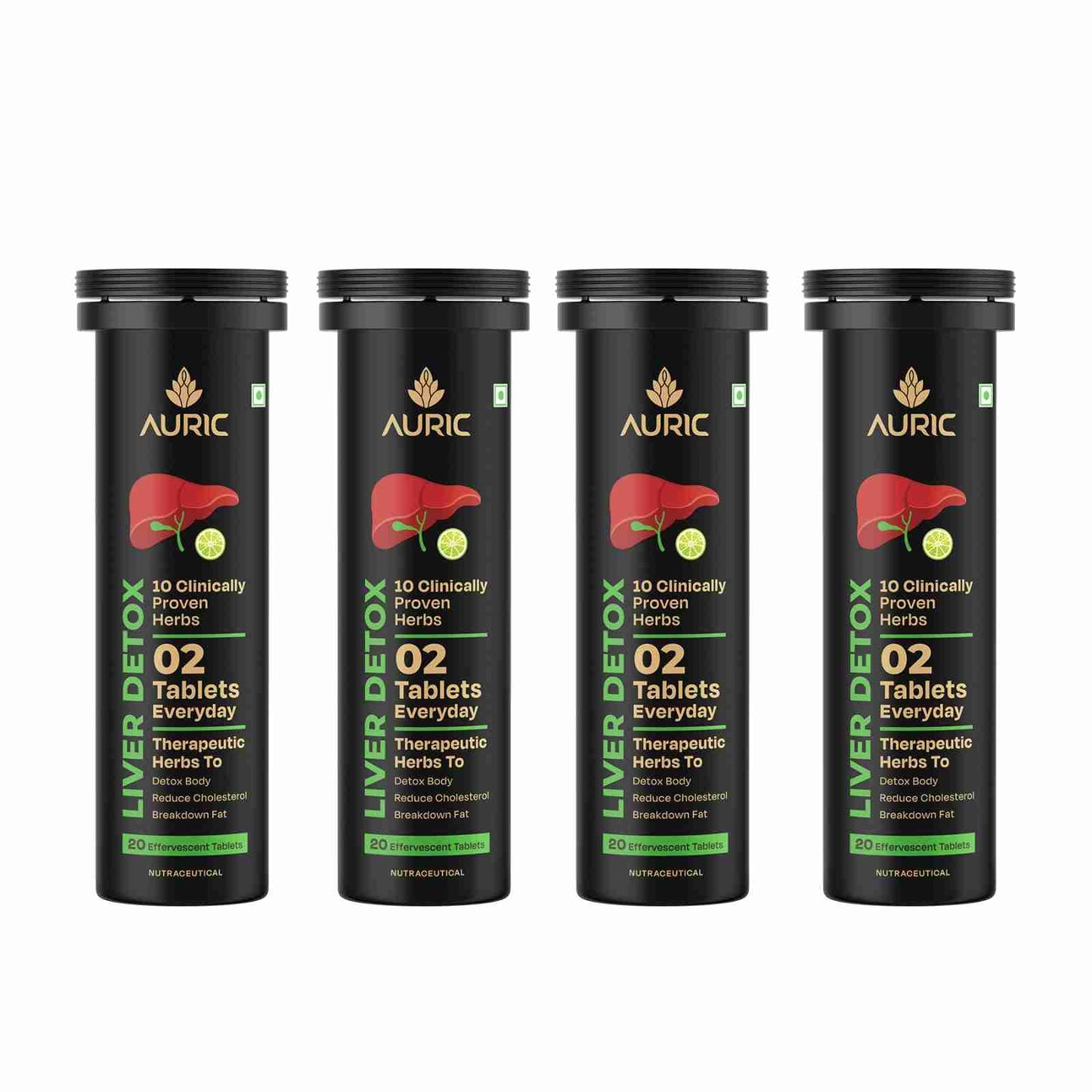 Auric Liver Detox Effervescent With Super Ayurvedic Herbs Tablet