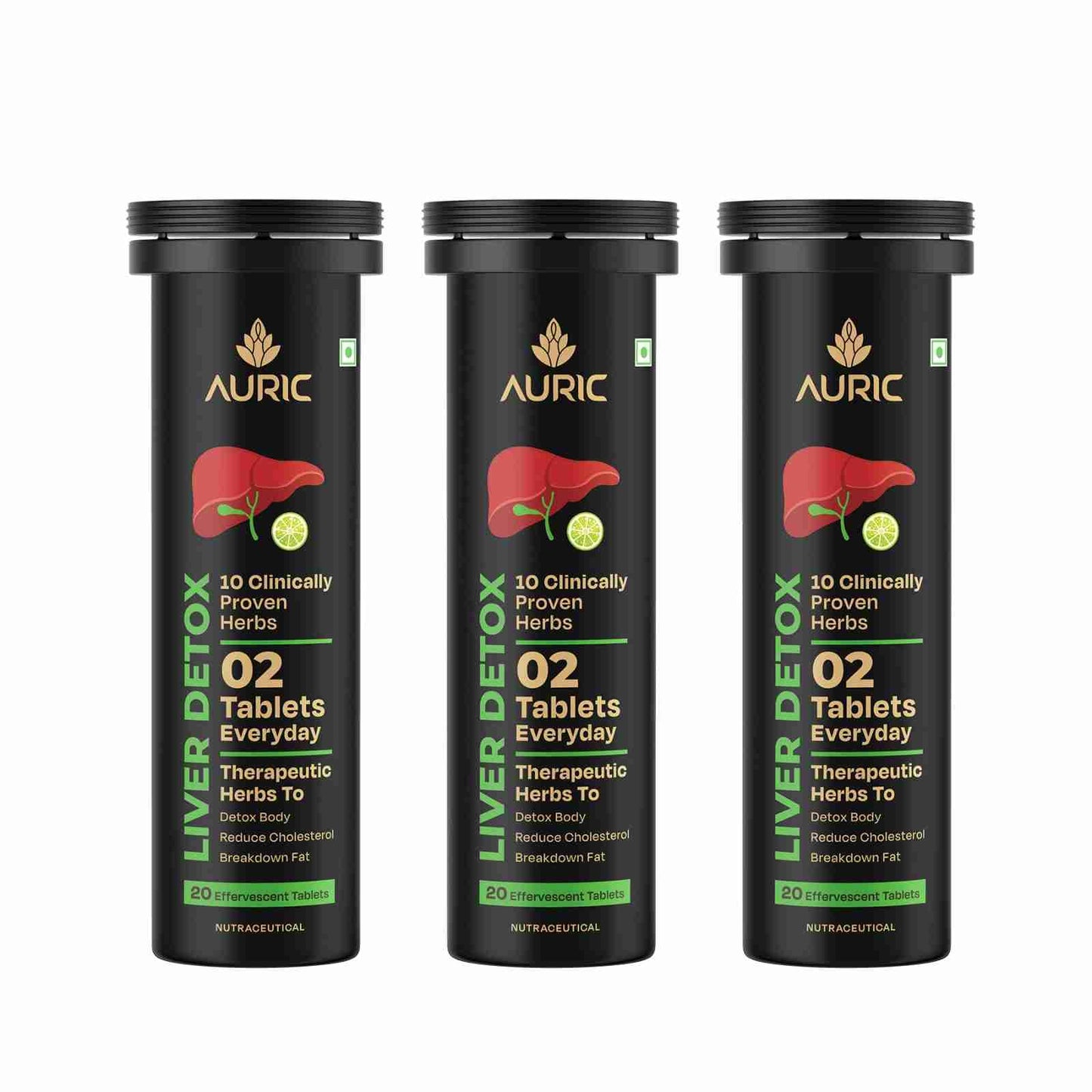 Auric Liver Detox Effervescent With Super Ayurvedic Herbs Tablet