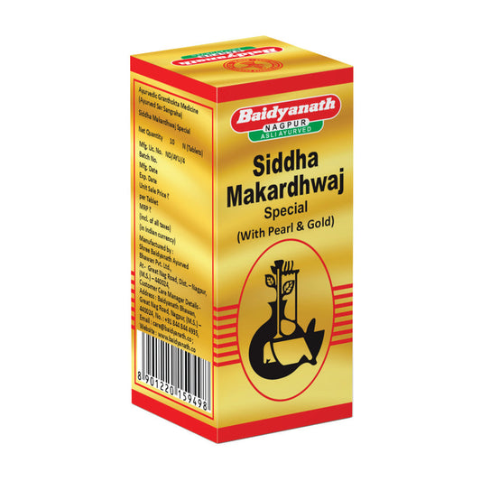 Baidyanath Nagpur Siddha Makardhwaj Special With Pearl & Gold Tablet