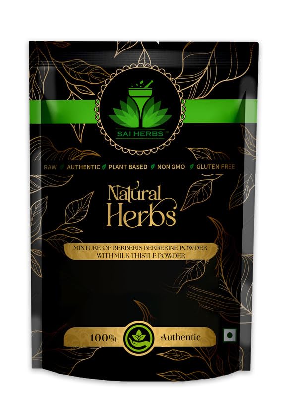 Sai Herbs Mixture Of Berberis Berberine Extract Powder With Milk Thistle Extract Powder - Pure & Natural