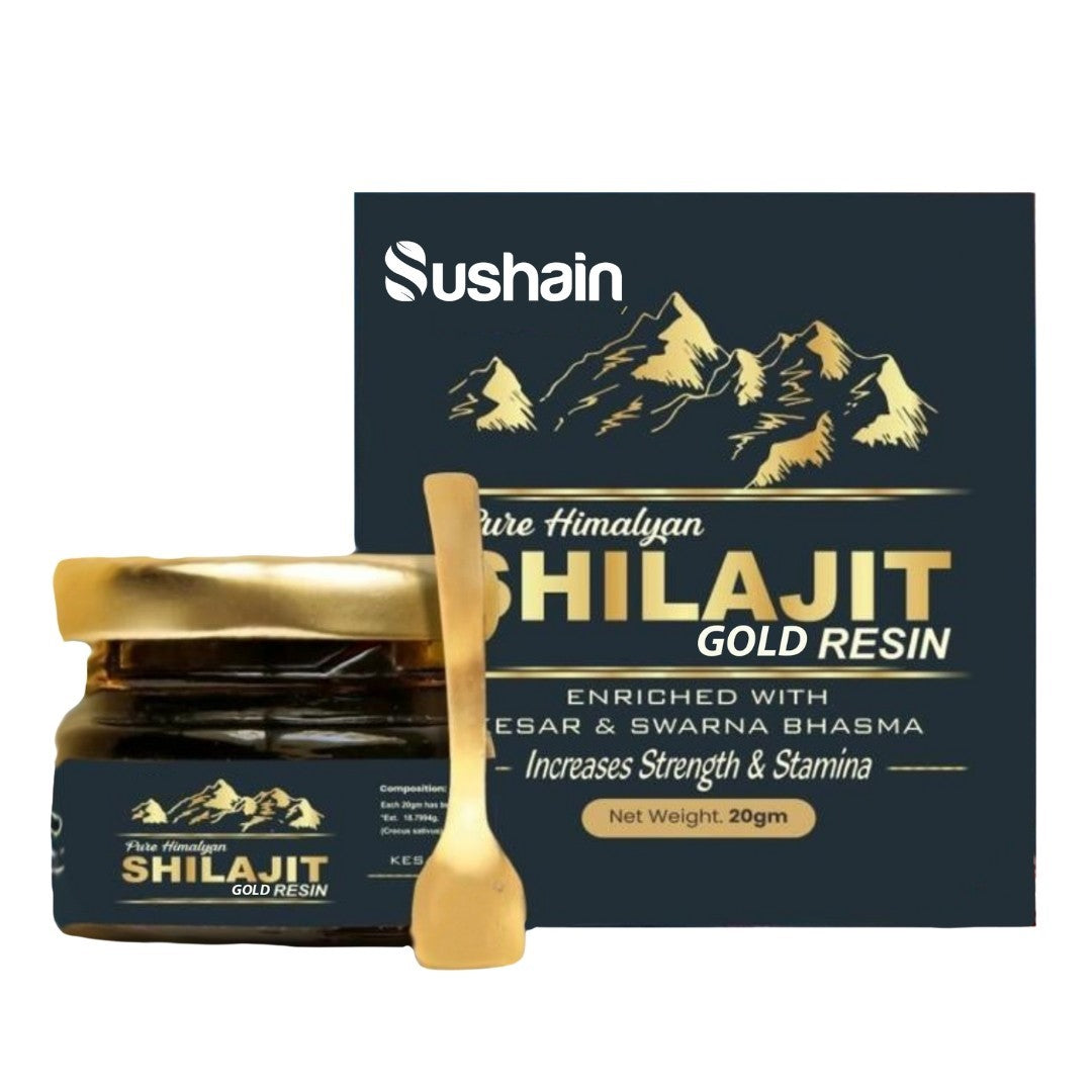 Sushain Shilajit Gold Resin – Pure Himalayan Shilajit with Kesar & Swarna Bhasma