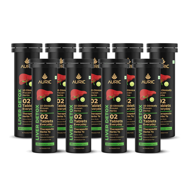 Auric Liver Detox Effervescent With Super Ayurvedic Herbs Tablet