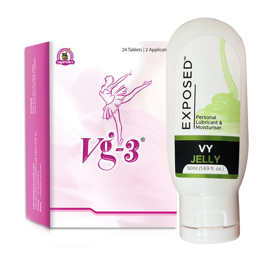 Dharmani's International Vg-3 Tablets & Vy Jelly Lubricant | For Women | Intimate Health Pack Of 2, 24 Tablets, 50 Ml