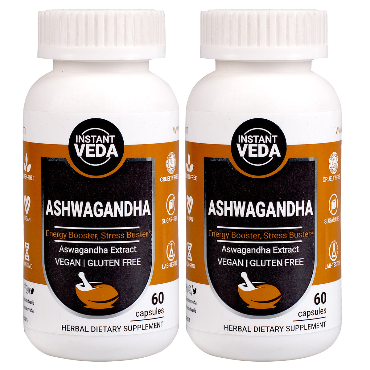 Instant Veda Ashwagandha Root Extract Capsules –  Boosts Energy, Muscle Strength & Stress Relief Ayurvedic Supplement For Men & Women