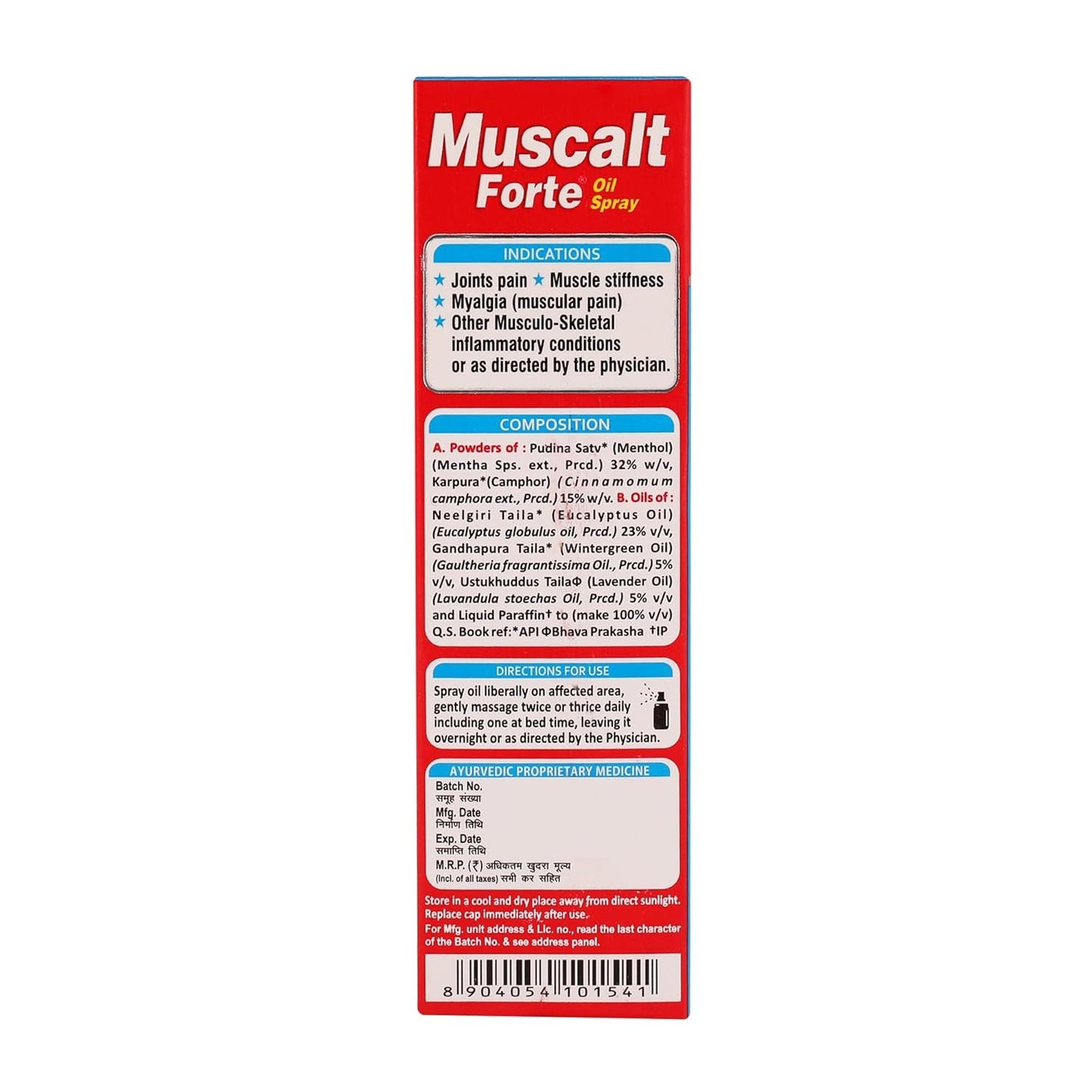 Aimil Muscalt Forte Oil Spray | Muscle Relaxant Pain Relief