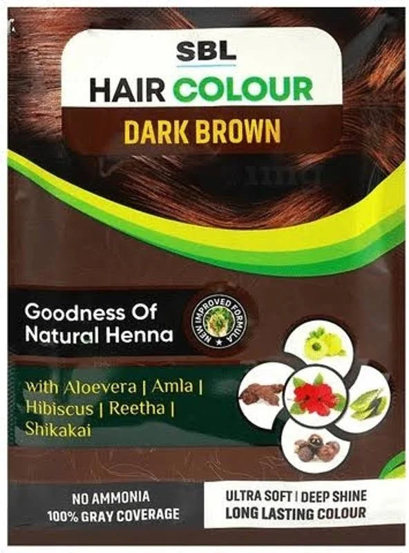 Sbl Hair Colour 12 Sachets Dark Brown Sachet Of 192 Gm