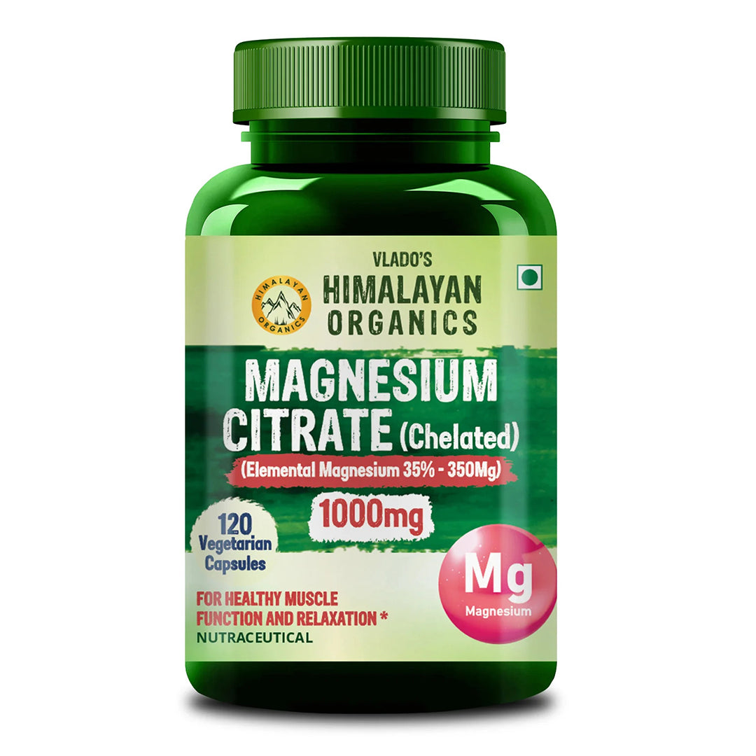 Himalayan Organics Magnesium Citrate Chelated 1000Mg Capsule