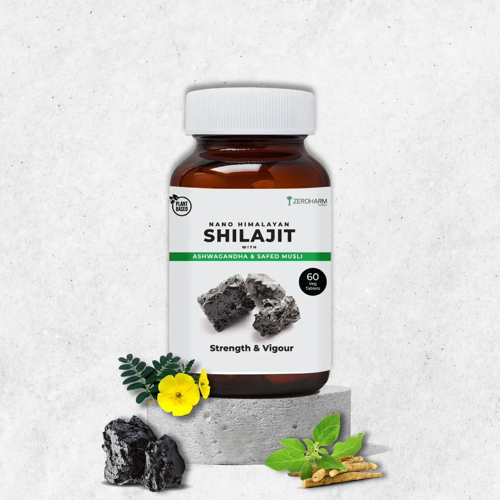 Zeroharm Shilajit With Ashwagandha & Safed Musli Tablet