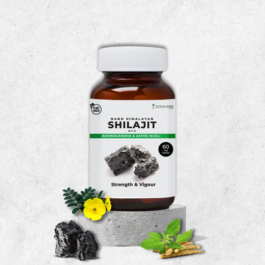 Zeroharm Shilajit With Ashwagandha & Safed Musli Tablet