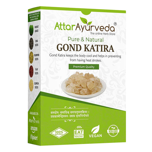 Attar Ayurveda Gond Katira Pure (Edible Gum) | Tragacanth Gum | High Cooling Properties Herbal Food | Super Food