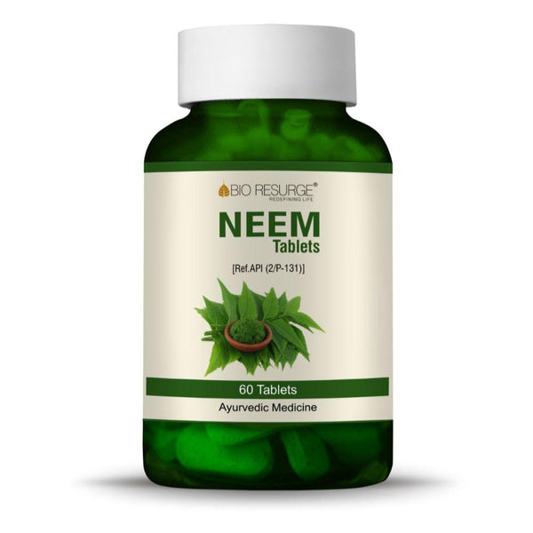 Bio Resurge Neem Tablets | Natural Blood Purifier | Skin Wellness | Controls Acne And Pimples