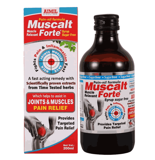Aimil Muscalt Forte Syrup Sugar Free Helps Pain Relief