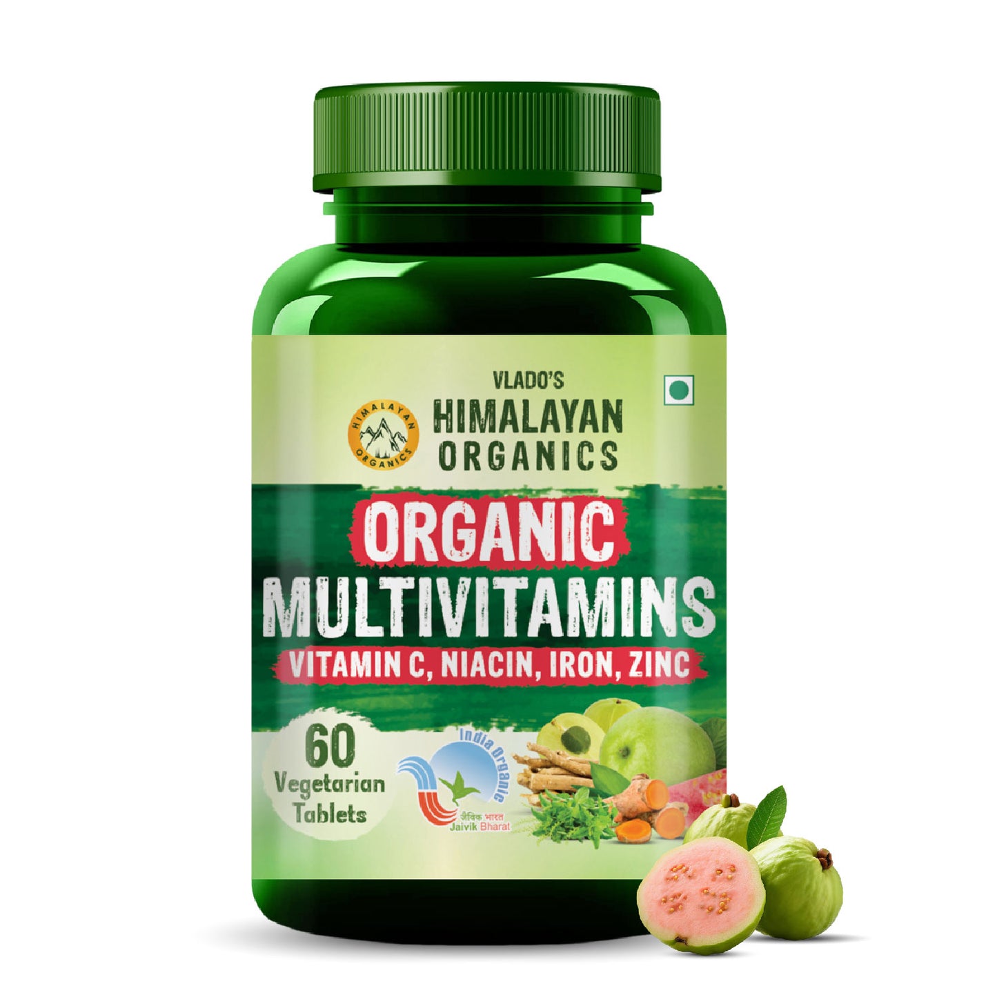 Himalayan Organics Organic Multivitamin Vitamin C, Niacin, Iron, Zinc Tablets