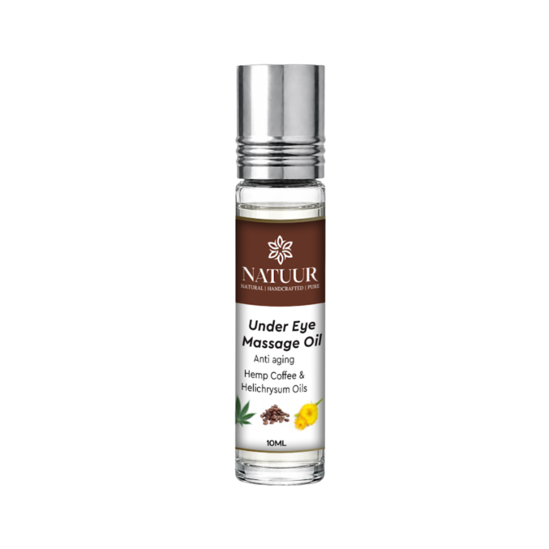 Natuur Under eye massage oil Hemp Coffee and Helichrysum oils Anti aging