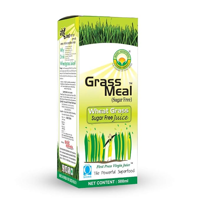 Basic Ayurveda Grass Meal Wheat Grass Juice Sugar Free Organic Natural Herbal Juice