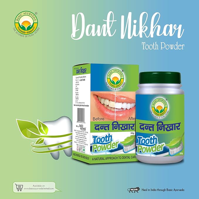 Basic Ayurveda Dant Nikhar Manjan Herbal Tooth Powder