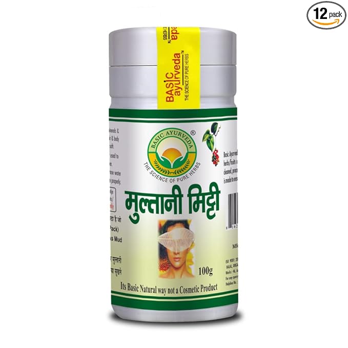 Basic Ayurveda Multani Mitti For Natural Skin Care Oil Control And Deep Cleansing