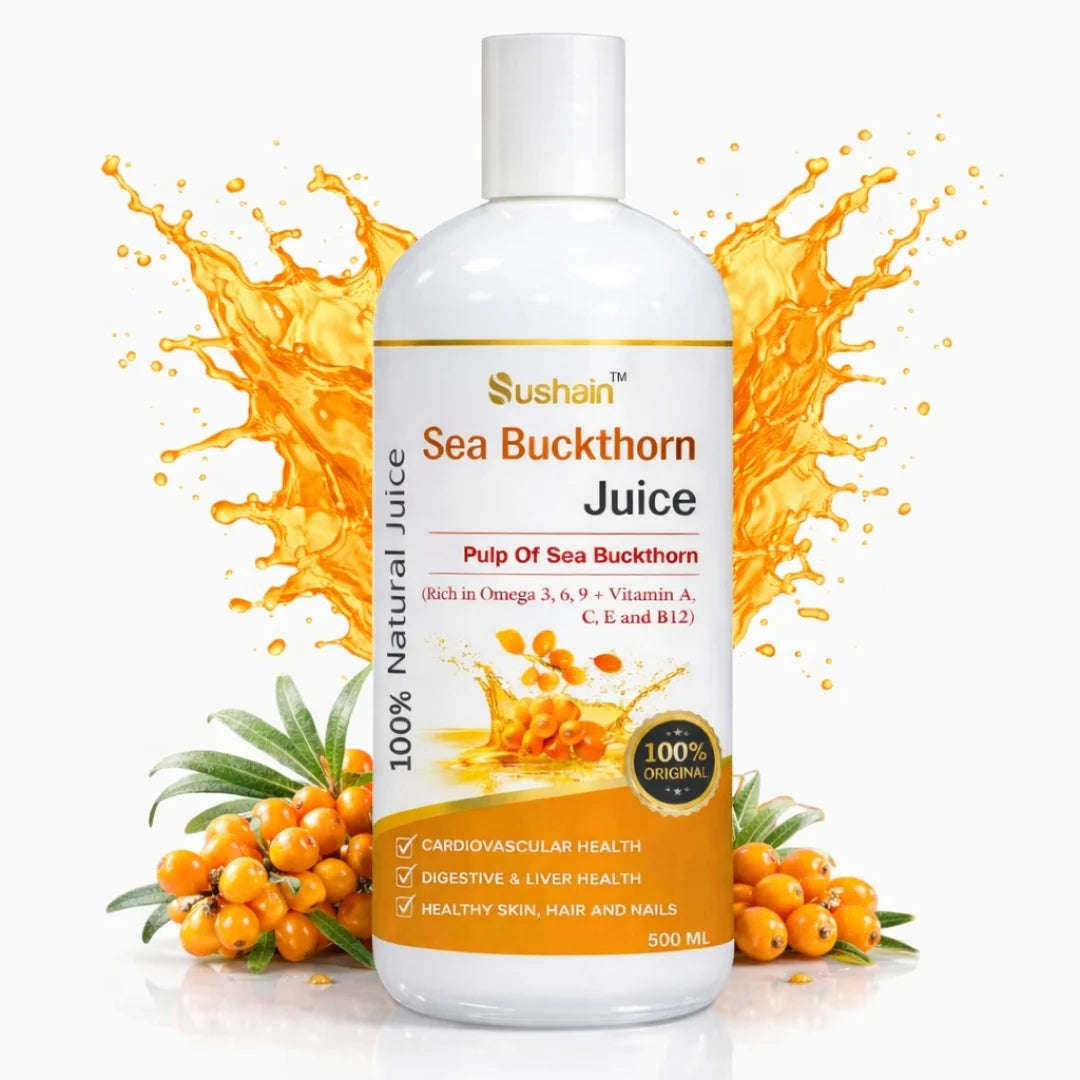 Sushain Sea Buckthorn Juice - Rich in Omega 3,6,9 & Vitamin C,E,B12