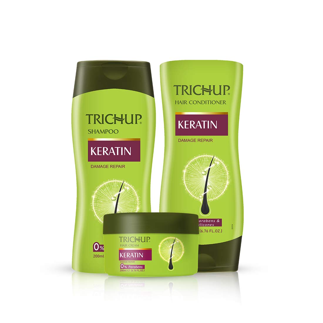 Vasu Trichup Keratin Kit Shampoo | Conditioner | Hair Cream