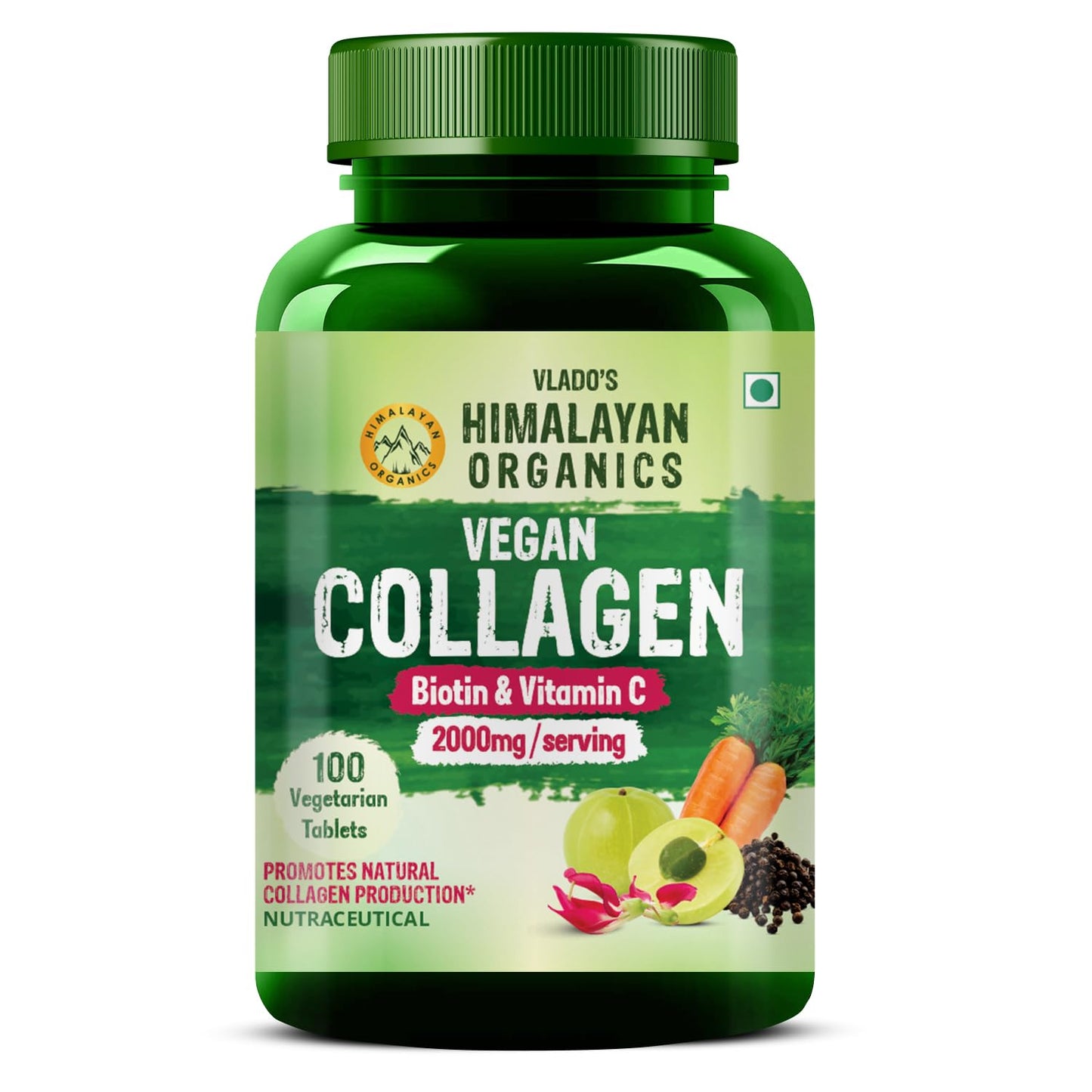 Himalayan Organics Vegan Collagen Biotin & Vitamin C 2000Mg Tablets