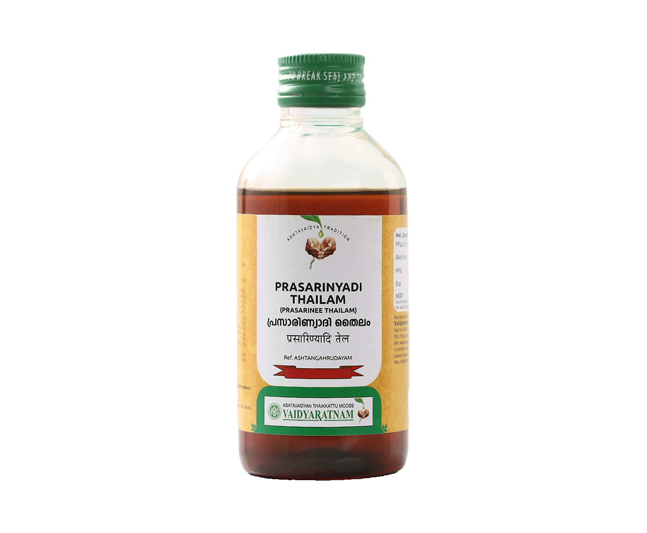 Vaidyaratnam Prasarinyadi Thailam Oil