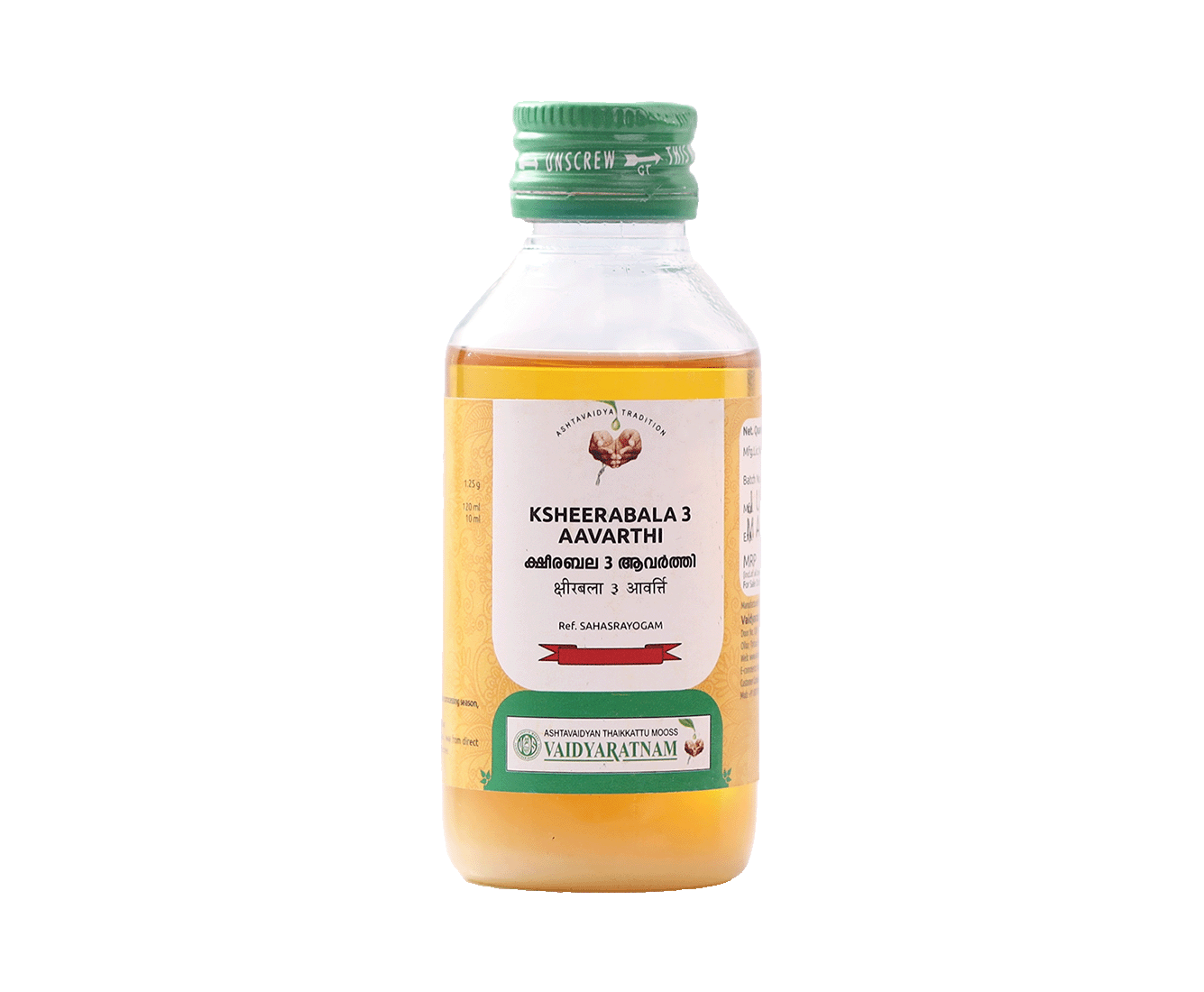 Vaidyaratnam Ksheerabala 3 Aavarthi Oil