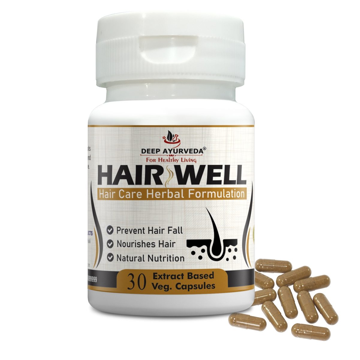 Deep Ayurveda Hairwell Capsule Helps For Hairfall