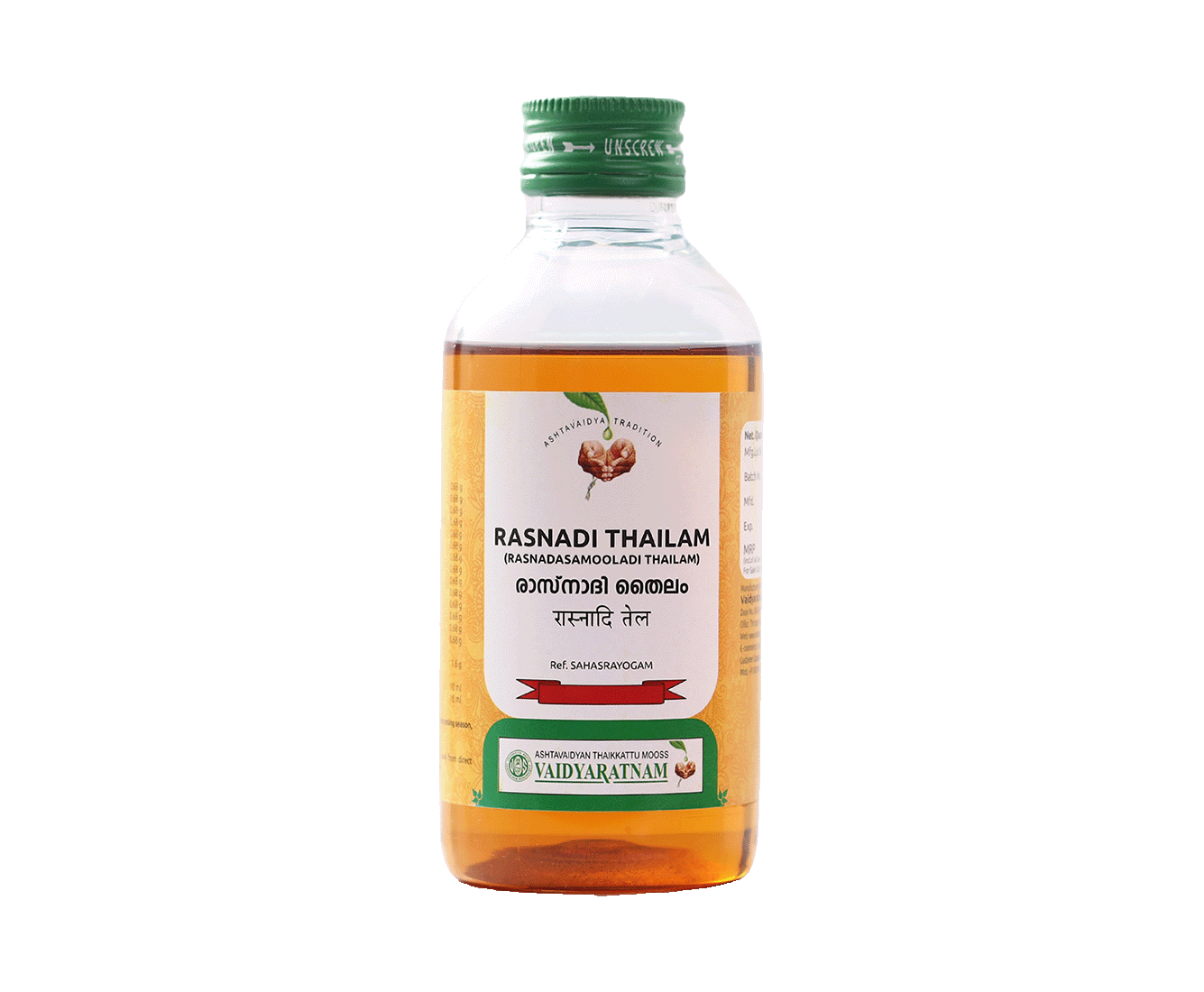 Vaidyaratnam Rasnadi Thailam Oil