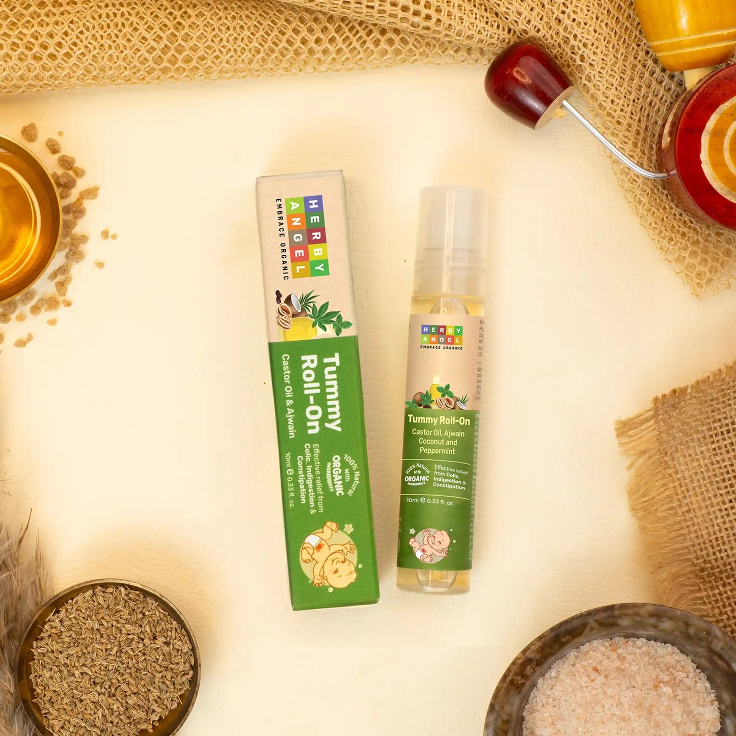 Herby Angel Tummy Roll On for Babies Oil