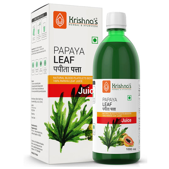 Krishna Herbal Papaya Leaf Juice Bottle of 1000 ML