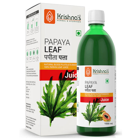 Krishna Herbal Papaya Leaf Juice Bottle of 1000 ML