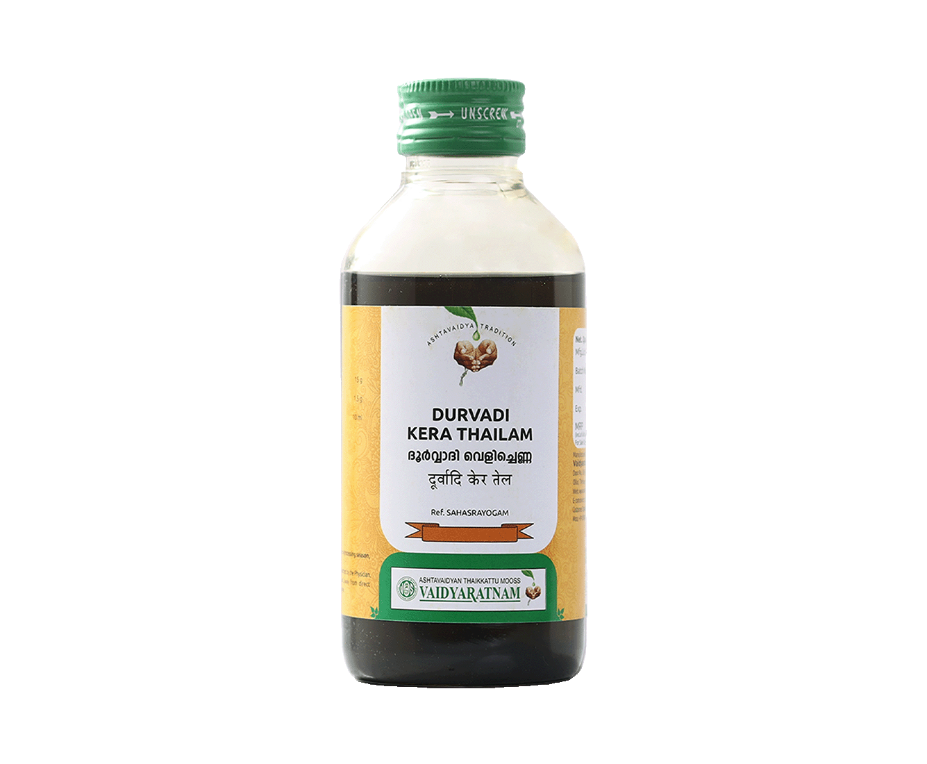 Vaidyaratnam Durvadi Kera Thailam Oil