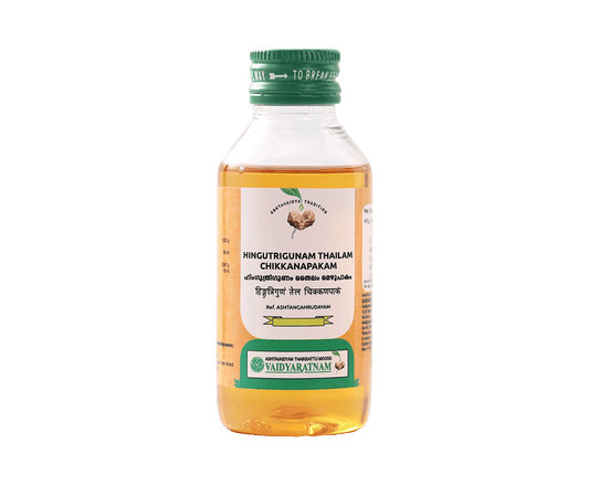 Vaidyaratnam Hingutrigunam Thailam Chikkanapakam Oil