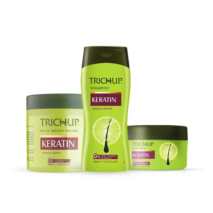 Vasu Trichup Keratin Shampoo Hair Mask and Hair Cream Combo