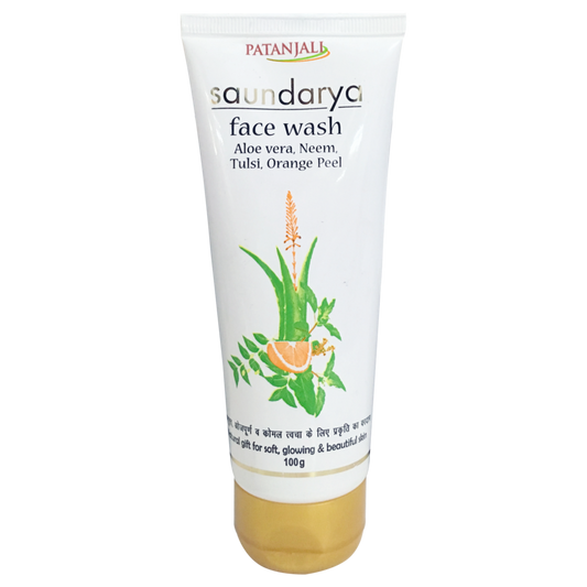 Patanjali Saundraya Face Wash Aloe Vera, Neem, Tulsi & Orange Peel