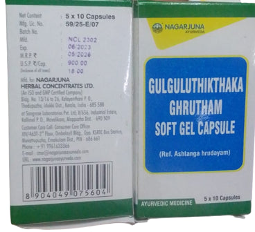 Nagarjuna Gulguluthikthaka Ghrutham Soft Gel Capsule