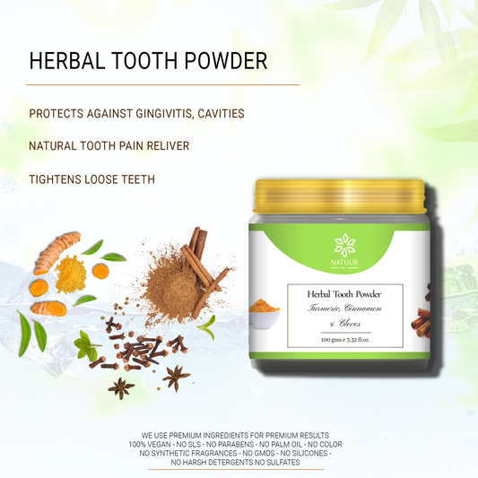 Natuur Herbal Tooth Powder Turmeric Cinnamon & Cloves