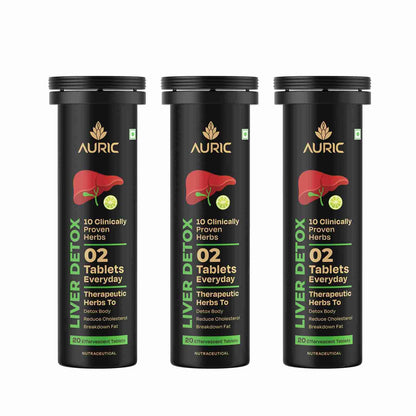 Auric Liver Detox Effervescent With Super Ayurvedic Herbs Tablet