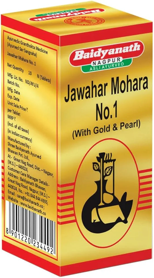 Baidyanath Nagpur Jawahar Mohra No.1 With Gold & Pearl Tablet