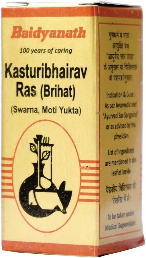 Baidyanath Nagpur Kasturibhairav Ras (Brihat Swarna, Moti Yukta) Tablet
