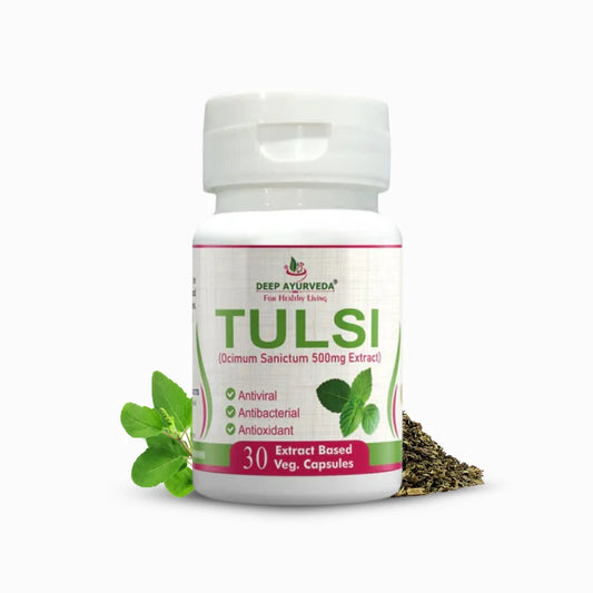 Deep Ayurveda Tulsi Vegan Capsules - Boosts Immunity, Supports Respiratory Health & Detoxification