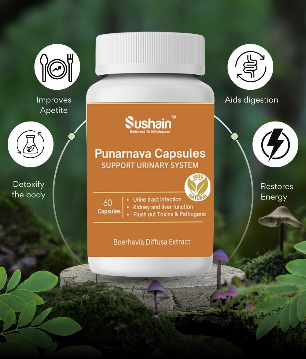 Sushain Punarnava Extract Capsules For Uti Kidney And Liver Care