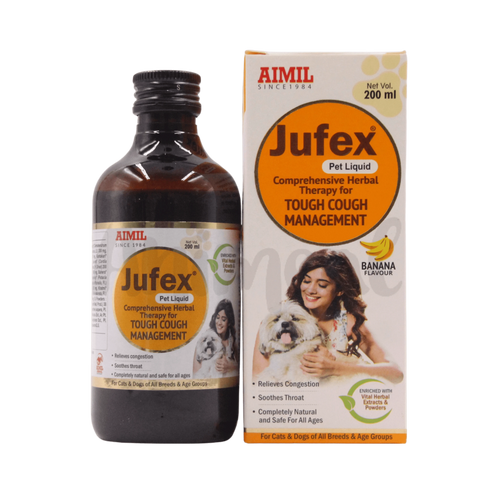 Aimil Jufex Forte Pet Liquid | Relieves Cough, Sore Throat, Congestion & Infections For Dogs & Cats