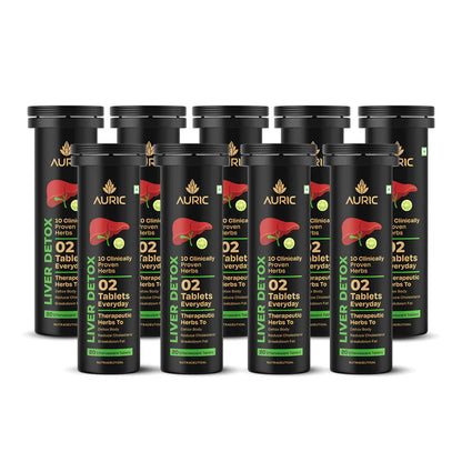 Auric Liver Detox Effervescent With Super Ayurvedic Herbs Tablet