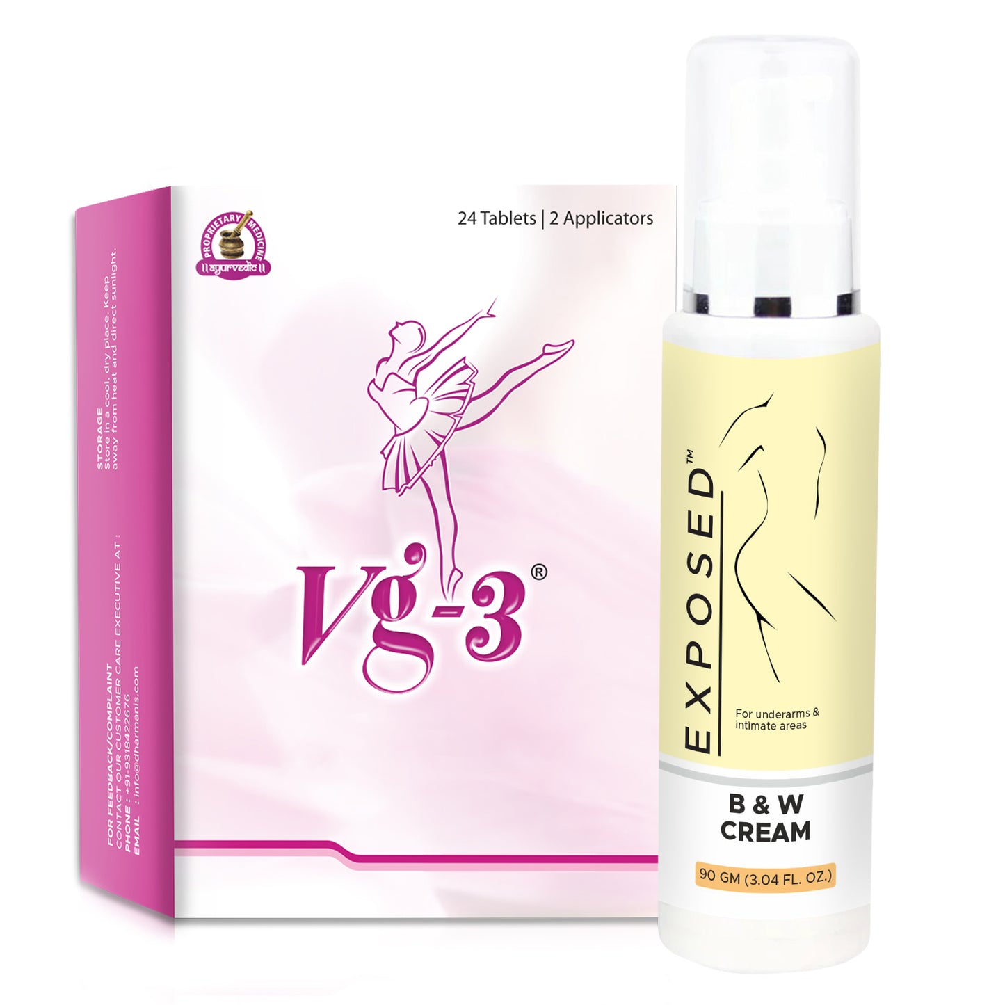 Dharmani's International Vg 3 Tablets And B & W Cream | Brightening & Whitening | For Women (Combo Pack)