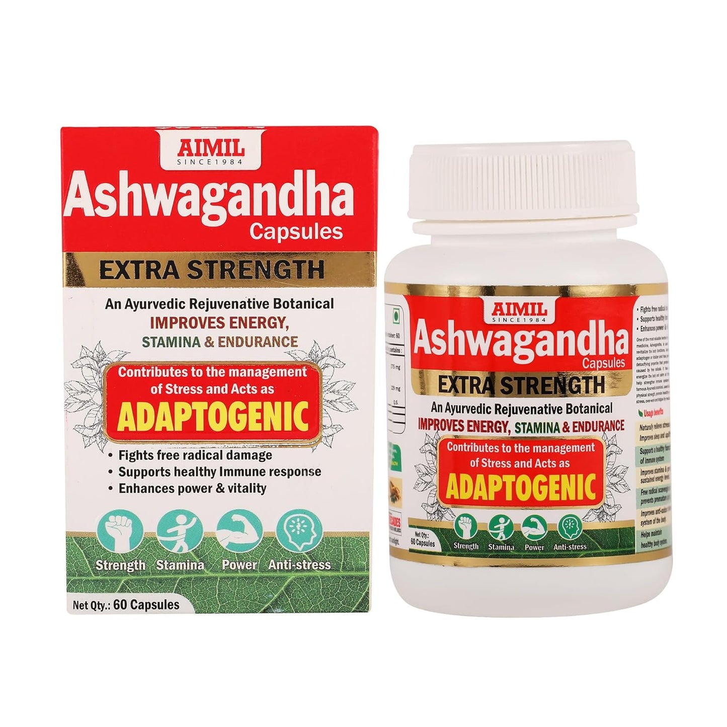 Aimil Ashwagandha Capsule Improve Energy, Stamina & Endurance