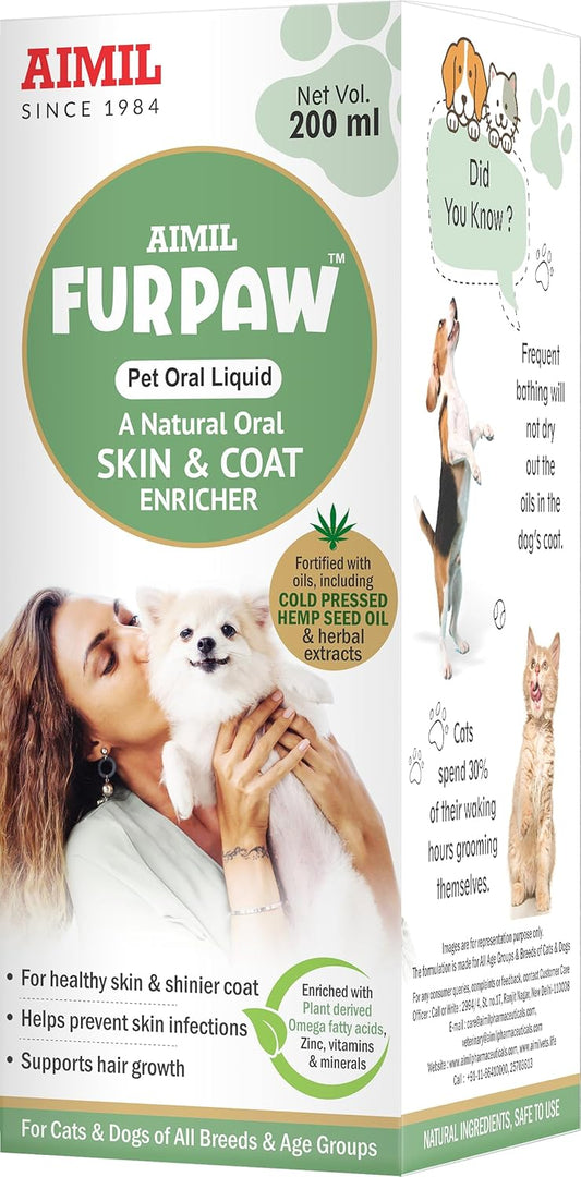 Aimil Furpaw Pet Oral Liquid | Nutrition & Hydration | Healthy Skin & Fur| Nails Growth